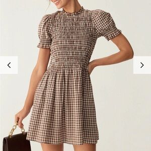 Gingham Puff Sleeve Dress
